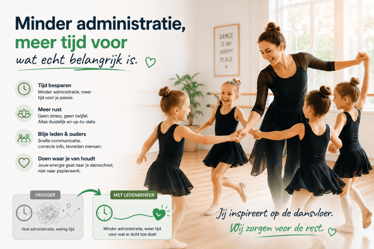 minder administratie dansschool